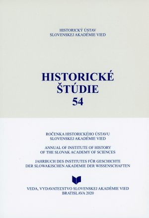 Historické štúdie 54 (2020) : ročenka Historického ústavu Slovenskej akadémie vied.